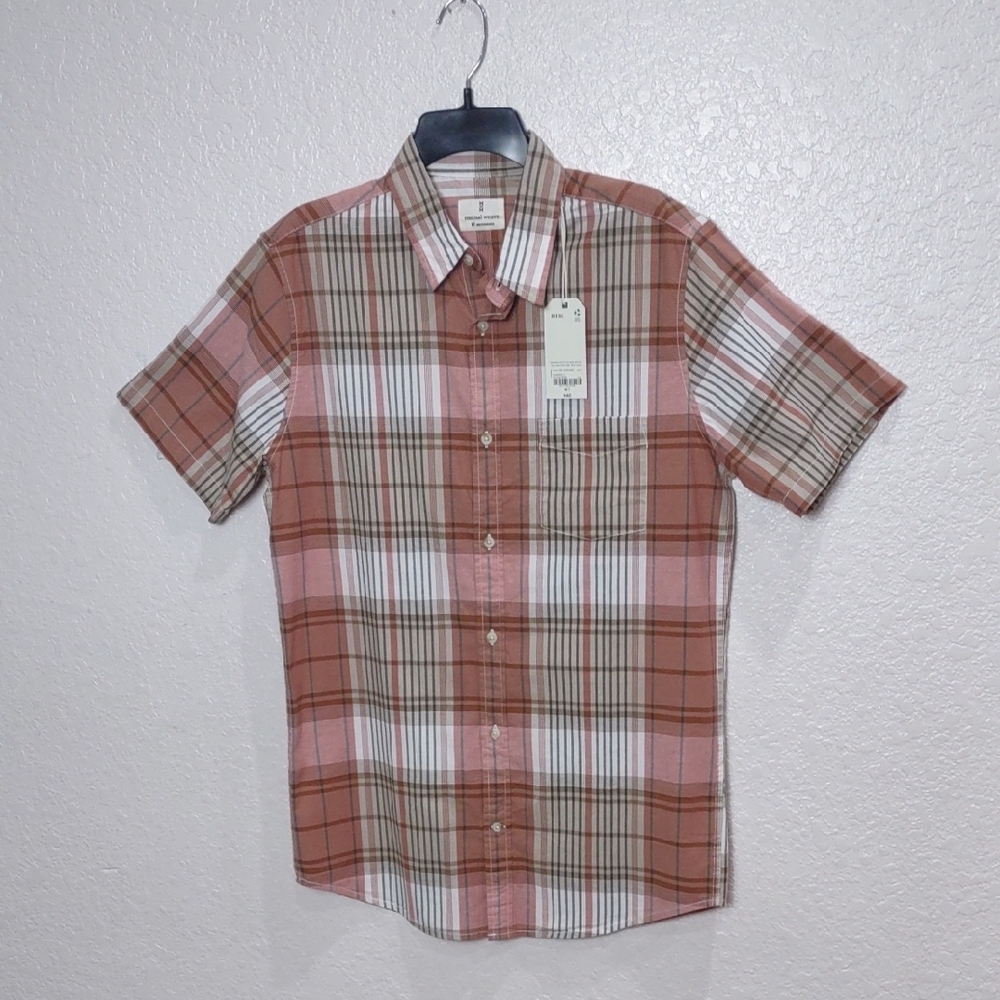 MUTUAL WEAVE Plaid Shirt - Brown and Pink - Picture 3 of 15